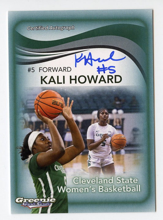 KALI HOWARD Certified Autograph Trading Card 2024 Greenie Sports Cards NIL Trading Card