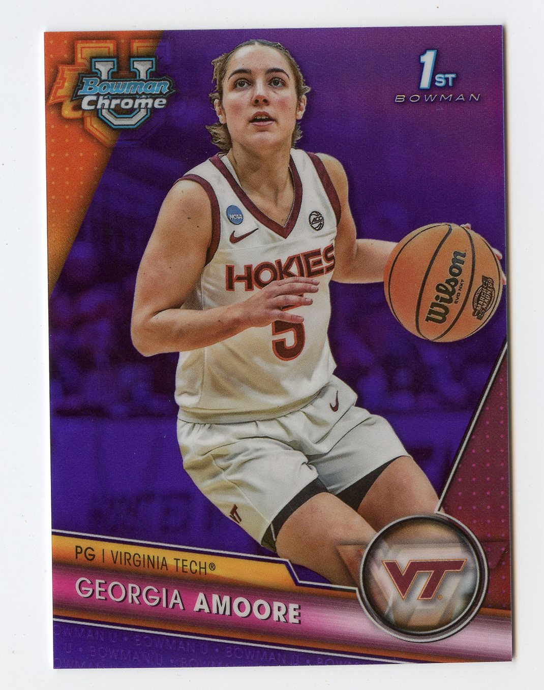 WNBA17 GEORGIA AMOORE 2024 BOWMAN CHROME UNIVERSITY 1ST PURPLE REFRACTOR 334/399 #2