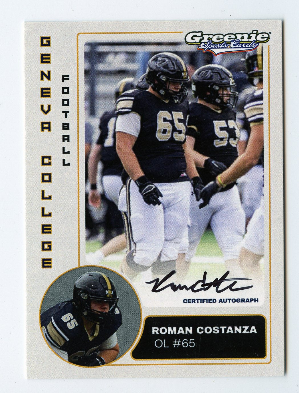 ROMAN COSTANZA Certified Autograph Trading Card 2025-26 Greenie Sports Cards NIL Trading Card