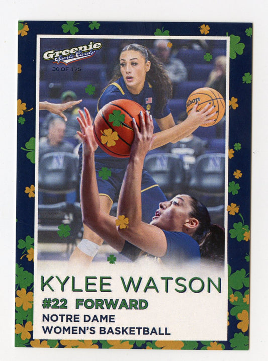 KYLIE WATSON 2024 GREENIE SPORTS CARDS NIL /175 NOTRE DAME WBB RARE SP