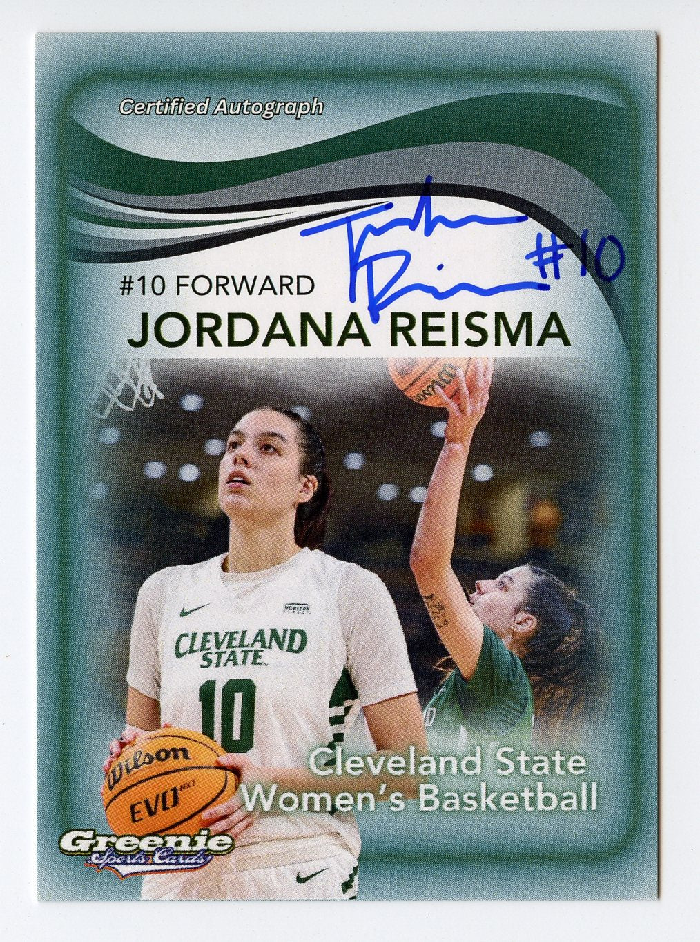 JORDANA REISMA Certified Autograph Trading Card 2024 Greenie Sports Cards NIL Trading Card