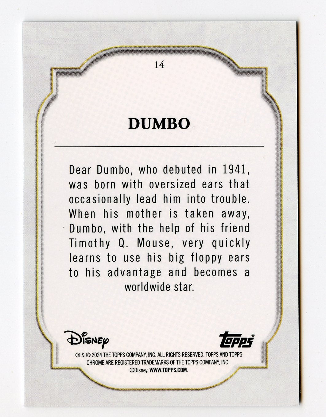 DUMBO 2024 TOPPS CHROME DISNEY #14