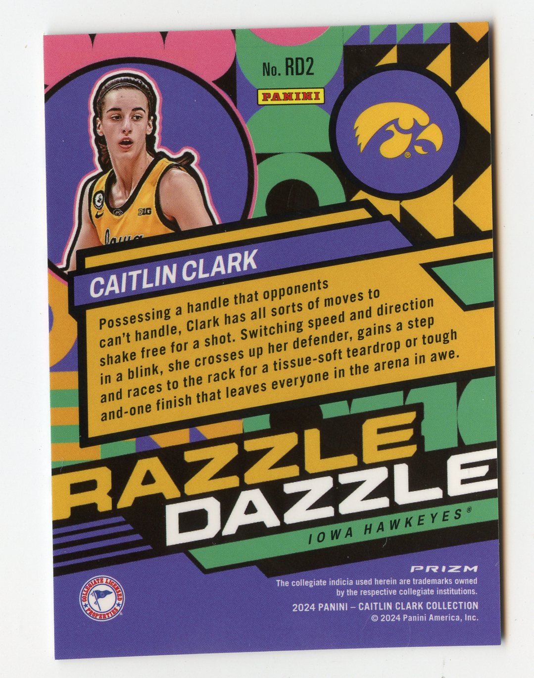 WNBA22 CAITLIN CLARK 2024 MOSAIC CAITLIN CLARK COLLECTION RAZZLE DAZZLE RD2