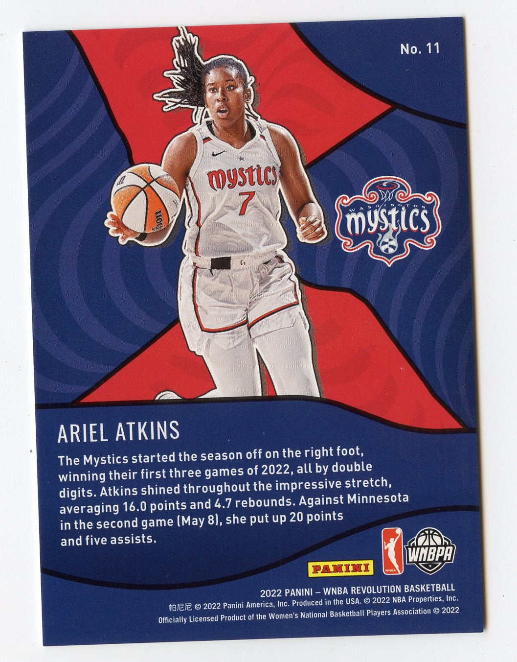 A325 ARIEL ATKINS 2022 REVOLUTION SHOCK WAVE #11 MYSTICS