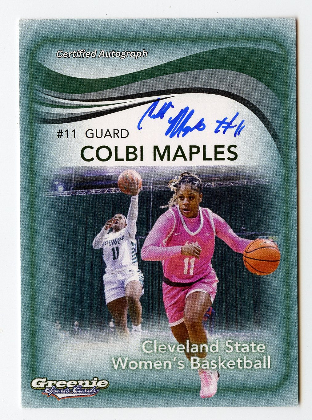 COLBI MAPLES Certified Autograph Trading Card 2024 Greenie Sports Cards NIL Trading Card