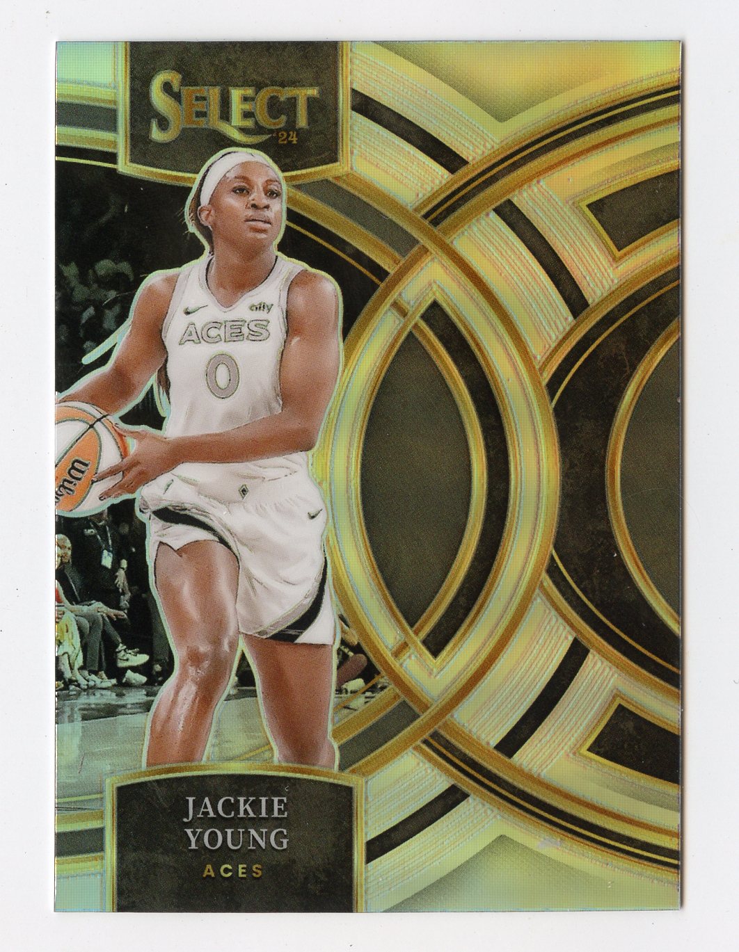 A330 JACKIE YOUNG 2024 SELECT WNBA SILVER PRIZM PREMIER #180 ACES