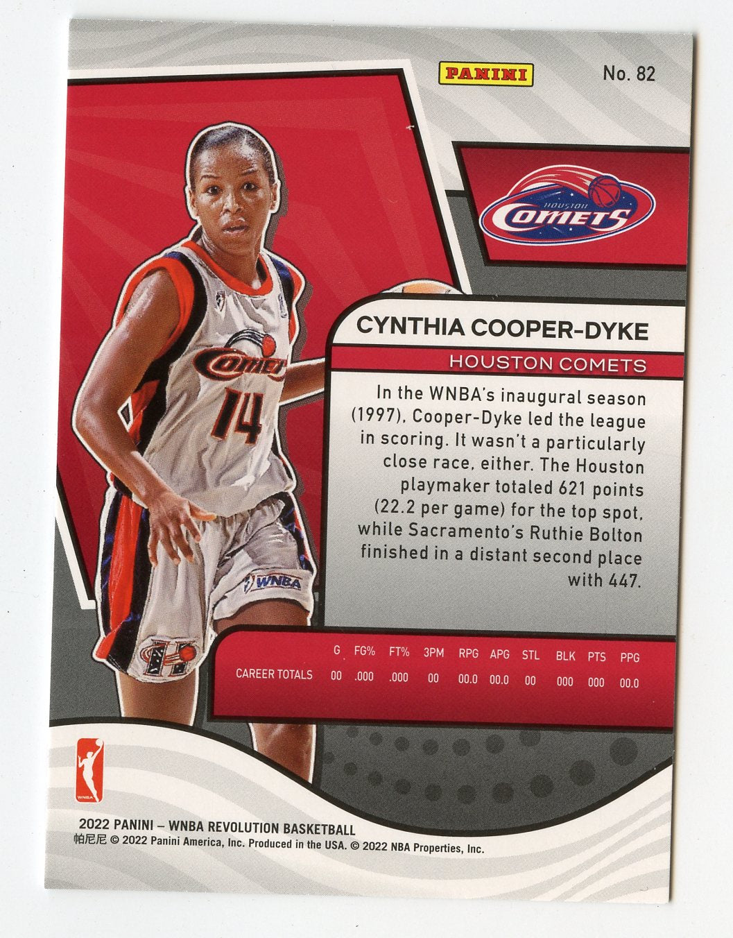 A319 CYNTHIA COOPER-DYKE 2022 REVOLUTION #82 COMETS