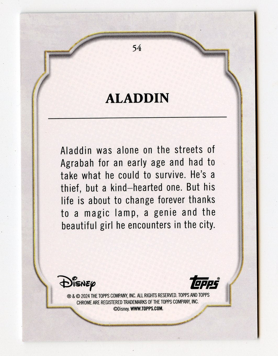 ALADDIN 2024 TOPPS CHROME DISNEY #54