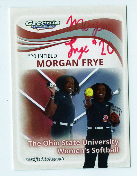 MORGAN FRYE Certified Autograph Trading Card 2025 Greenie Sports Cards NIL Trading Card