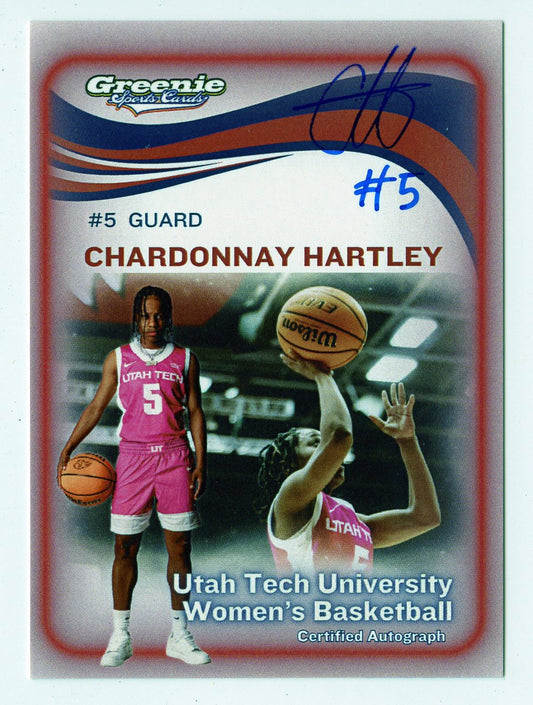 CHARDONNAY HARTLEY Certified Autograph Trading Card 2025 Greenie Sports Cards NIL Trading Card