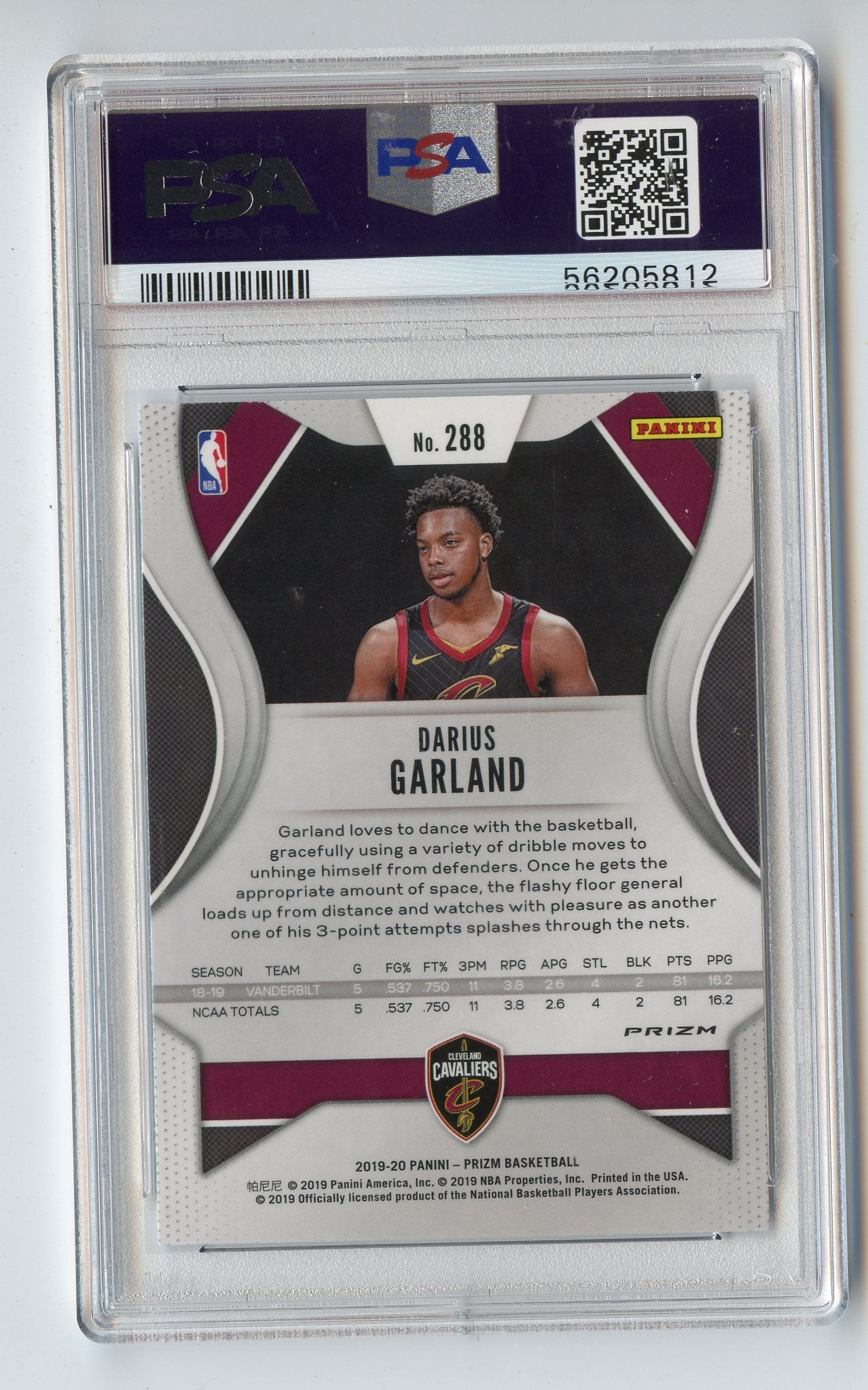 DARIUS GARLAND RC 2019-20 PRIZM SILVER REFRACTOR PSA 10 #288 CLEVELAND CAVS