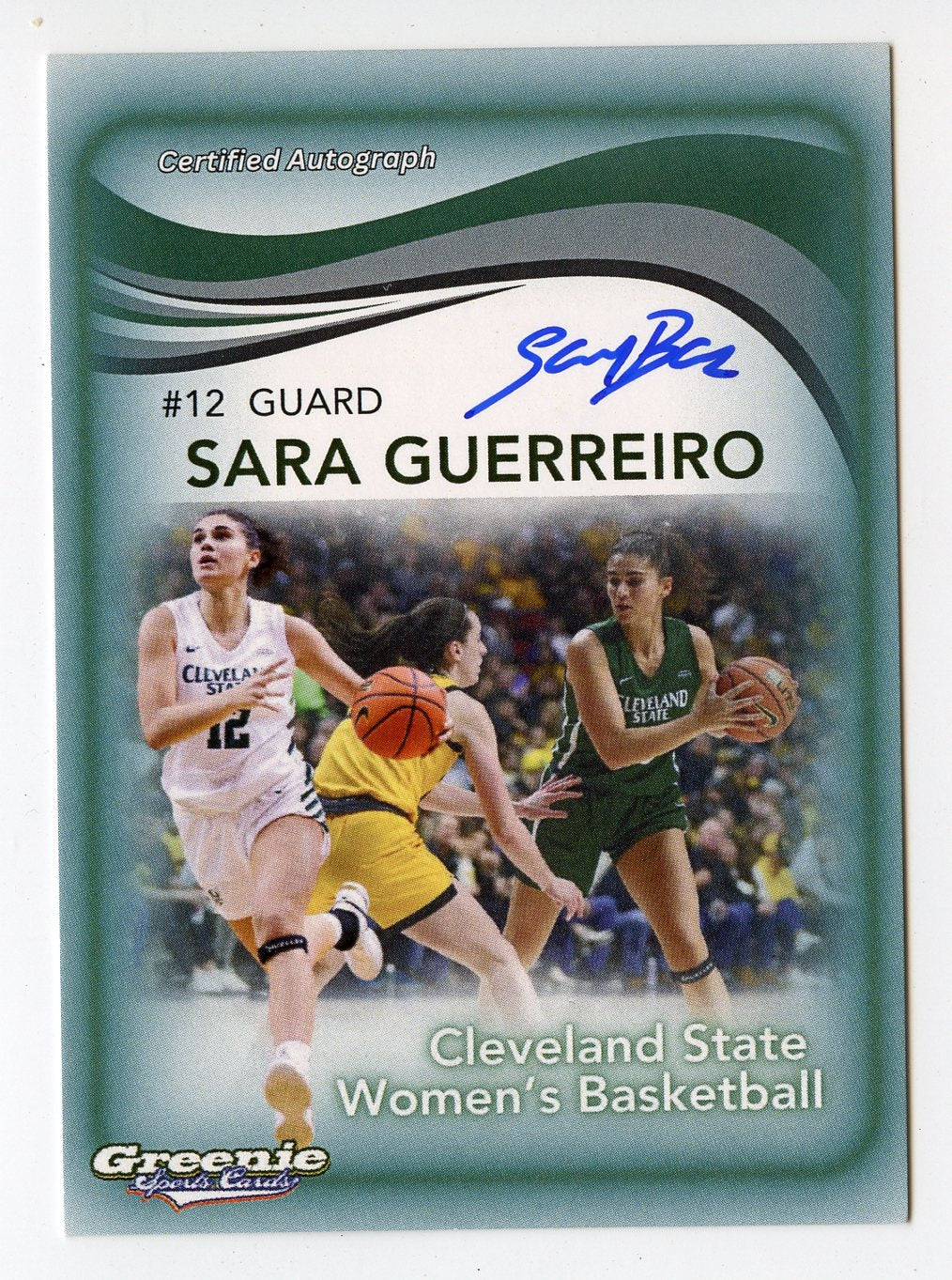 SARA GUERREIRO Certified Autograph Trading Card 2024 Greenie Sports Cards NIL Trading Card