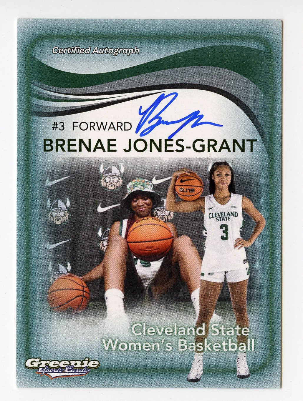 BRENAE JONES-GRANT Certified Autograph Trading Card 2024 Greenie Sports Cards NIL Trading Card