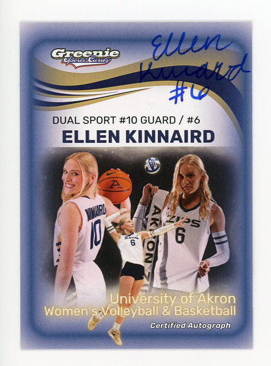 ELLEN KINNAIRD Certified Autograph Trading Card 2025 Greenie Sports Cards NIL Trading Card