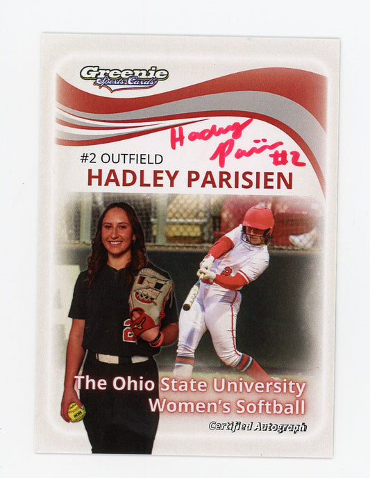 HADLEY PARISIEN Certified Autograph Trading Card 2025 Greenie Sports Cards NIL Trading Card