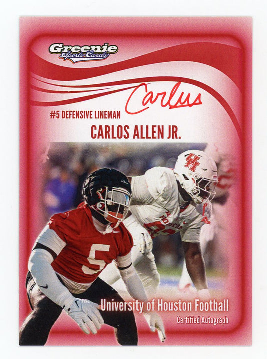 CARL0S ALLEN Certified Autograph Trading Card 2025 Greenie Sports Cards NIL Trading Card
